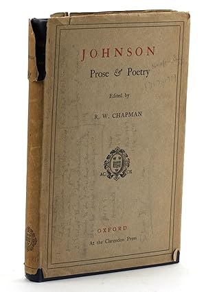 Seller image for JOHNSON: PROSE AND POETRY with Boswell s Character Macaulay s Life and Raleigh s Essay for sale by Arches Bookhouse