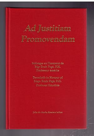 Immagine del venditore per Ad Justitiam Promovendam. Melanges en l'honneur de Mgr Roch Page, P.H. Professeur emerite. [Studia canonica. Revue canadienne de droit canonique. A Canadian Canon Law Review. Vol. 41/1] venduto da CARDINAL BOOKS  ~~  ABAC/ILAB