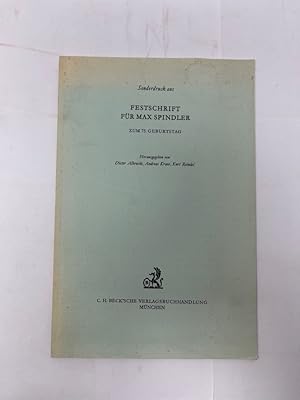 Festschrift für Max Spindler zum 75. Geburtstag. Sonderdruck