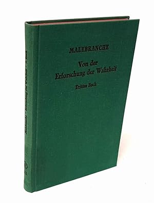 Bild des Verkufers fr Von der Erforschung der Wahrheit. Drittes Buch. bersetzt und mit Einleitung, Anmerkungen und Registern herausgegeben von Alfred Klemmt. (Band 3 apart, von 3). zum Verkauf von Antiquariat Dennis R. Plummer