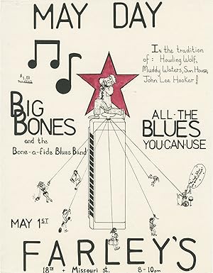 May Day: All the Blues You Can Use (Original flyer for a performance at Farley's, San Francisco, ...