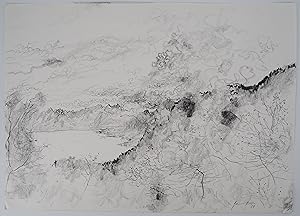 Seller image for Bernard GANTNER : Suisse, Nuages sur le Lac Leman, Dessin original sign for sale by Artfever