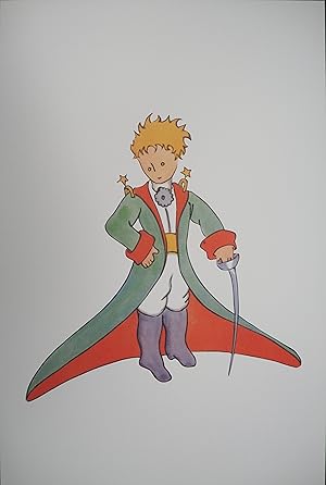 Image du vendeur pour Antoine DE SAINT-EXUPERY : Le Petit Prince en grand manteau, Lithographie mis en vente par Artfever