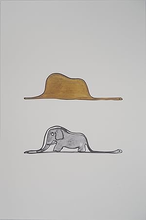 Image du vendeur pour Antoine DE SAINT-EXUPERY : Le Petit Prince : un lphant dans un chapeau, Lithographie mis en vente par Artfever