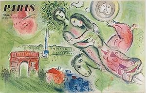 Seller image for Marc CHAGALL : Les amoureux de l'Opra, Affiche en Lithographie for sale by Artfever