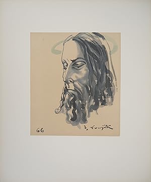 Immagine del venditore per Tsuguharu Lonard FOUJITA : Le Christ, Gravure originale signe venduto da Artfever