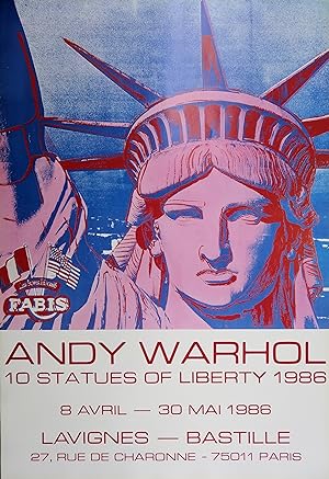 Seller image for Andy WARHOL : 10 Statues of Liberty, Affiche originale d'poque for sale by Artfever
