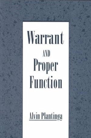 Bild des Verkufers fr Warrant and Proper Function zum Verkauf von AHA-BUCH GmbH