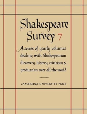 Immagine del venditore per Shakespeare Survey: Volume 7, Style and Language (Shakespeare Survey, Series Number 7) venduto da WeBuyBooks