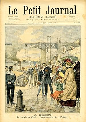 "LE PETIT JOURNAL N°620 du 5/10/1902" A BREST : La rentrée au Borda - Embarquement des "Fistots" ...