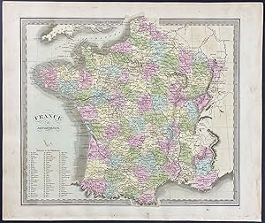 Image du vendeur pour Map of France mis en vente par Trillium Antique Prints & Rare Books