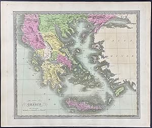 Image du vendeur pour Map of Greece mis en vente par Trillium Antique Prints & Rare Books