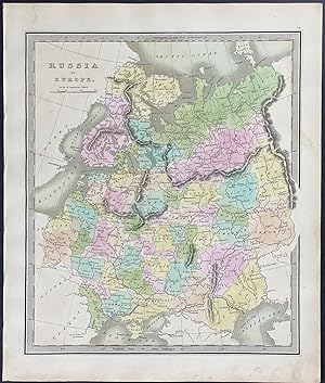 Image du vendeur pour Map of Russia in Europe mis en vente par Trillium Antique Prints & Rare Books