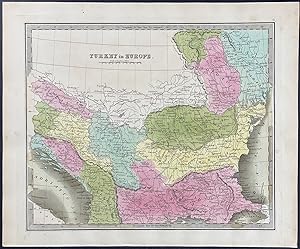 Image du vendeur pour Map of Turkey in Europe mis en vente par Trillium Antique Prints & Rare Books