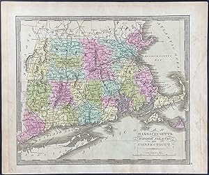 Map of Massachusetts, Rhode Island, & Connecticut