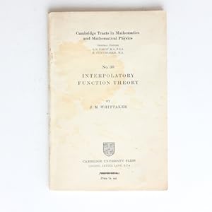 Seller image for Interpolatory Function theory No 33 (Cambridge Tracts in Mathematics and Mathematical Physics) for sale by Fireside Bookshop