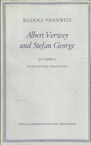 Bild des Verkufers fr Albert Verwey und Stefan George : zu Verweys 100. Geburtstag zum Verkauf von bcher-stapel