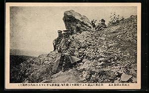 Seller image for Ansichtskarte Russisch-Japanischer Krieg, Japanische Soldaten zwischen Felsen for sale by Bartko-Reher