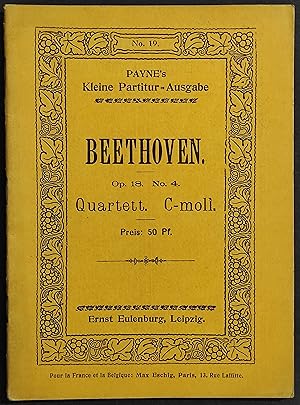 Spartito Beethoven - Op. 18 No.4 - Quartett N.4 C-moll - Ed. Eulenberg