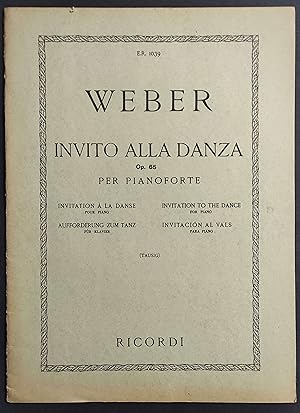 Weber Invito alla Danza Op.65 per Pianoforte - Ed. Ricordi - Ripristino 1946