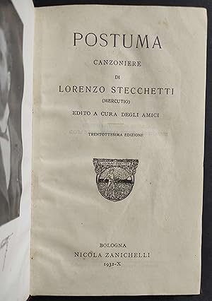 Postuma Canzoniere di L. Stecchetti - Ed. Zanichelli - 1932