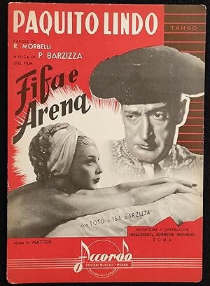 Spartito Musicale - Paquito Lindo - Morbelli - Fifa e Arena - Totò - 1953