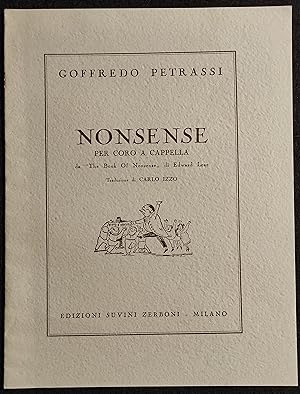 Nonsense - Spartito Coro a Cappella - G. Petrassi - Ed. Zerboni - 1953