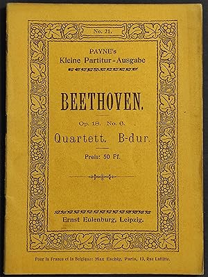 Spartito Beethoven - Op.18 No.6 - Quartett. B-dur - Ed. Eulenberg