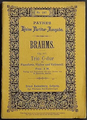 Spartito Brahms - Op.87 - Trio C-dur -Ed. Eulenberg