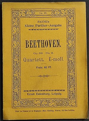 Spartito Beethoven - Op.59 No.2 - Quartett N.8 E-Moll - Ed. Eulenburg