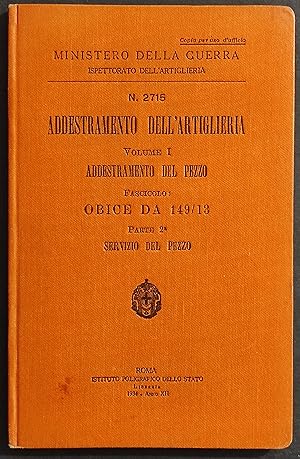 Addestramento dell'Artiglieria Vol.I Addestramento del Pezzo - 1934