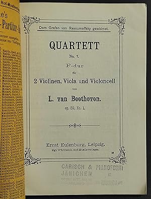 Spartito Beethoven - Op.59 No.1 - Quartett N.7 F.dur - Ed. Eulenberg