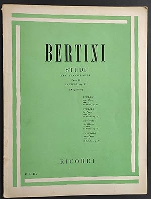Bertini Studi per Pianoforte - Fasc. II 25 Studi Op.29 (Mugellini) - Ed. Ricordi - 1974