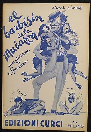 Spartito Musicale - el Barbisin de la Muiazza - Spadaro - d'Anzi -Ed Curci- 1940