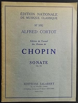 Spartito A. Cortot - Chopin Sonate Op.35 - Ed. Salabert