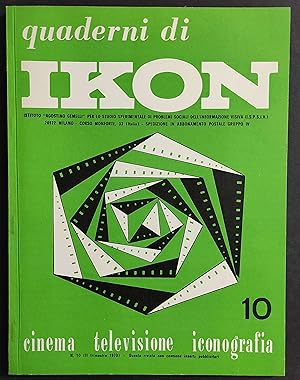 Rivista Quaderni di Ikon - Cinema Televisione Iconografia n.10 - 1970