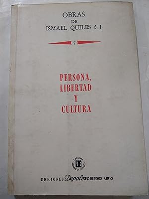 Immagine del venditore per Persona, libertad y cultura 7 venduto da Libros nicos