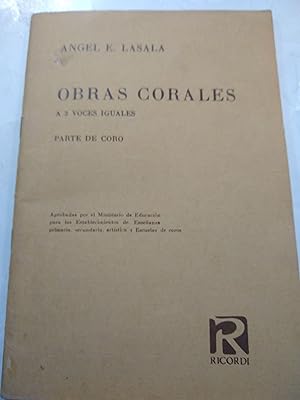 Imagen del vendedor de Obras Corales a 3 voces iguales a la venta por Libros nicos