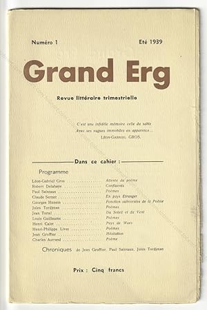 Seller image for Grand Erg. Revue littraire trimestrielle. Numro 1 for sale by Librairie-Galerie Dorbes Tobeart