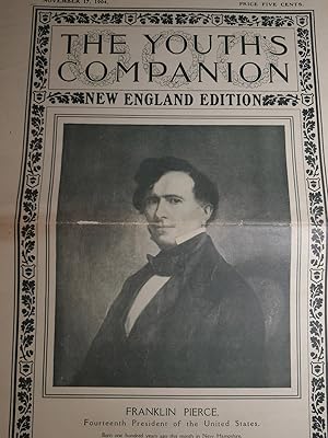Image du vendeur pour Cover Page of New England Edition: Photo of Franklin Pierce, Fourteenth President of the United States Also on Reverse Side has many ads including John Macintosh, The Toffee King, Bensdorpf Cocoa, Crawford Cooking Ranges, Bastow's Butterscotch mis en vente par Hammonds Antiques & Books