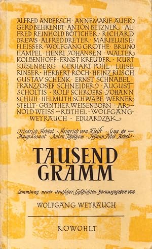 Bild des Verkufers fr Tausend Gramm: Sammlung neuer deutscher Geschichten. zum Verkauf von Buch von den Driesch