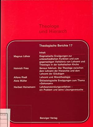 Imagen del vendedor de Theologische Berichte XVII Theologie und Hierarch a la venta por avelibro OHG