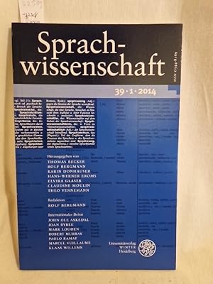 Image du vendeur pour Sprachwissenschaft: Band 39, Heft 1, 2014. mis en vente par Versandantiquariat Waffel-Schrder
