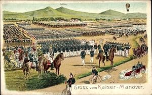 Ansichtskarte / Postkarte Kaiser-Manöver, Deutsche Soldaten, Kaiserzeit