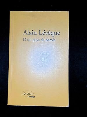 Image du vendeur pour D'un pays de parole mis en vente par LibrairieLaLettre2