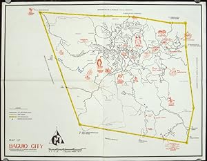 Map of Baguio City Showing Some of Its Major and Minor Tourists Interests.