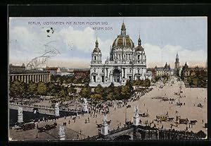 Bild des Verkufers fr Ansichtskarte Berlin, Lustgarten mit altem Museum und Neuem Dom zum Verkauf von Bartko-Reher