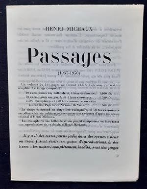 Immagine del venditore per Henri Michaux : Passages (1937-1950) - venduto da Le Livre  Venir