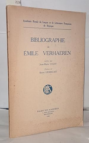 Seller image for Bibliographie de mile Verhaeren for sale by Librairie Albert-Etienne