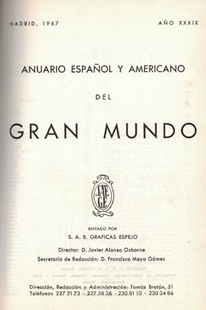 Imagen del vendedor de ANUARIO ESPAOL Y AMERICANO DEL GRAN MUNDO. a la venta por Librera Torren de Rueda